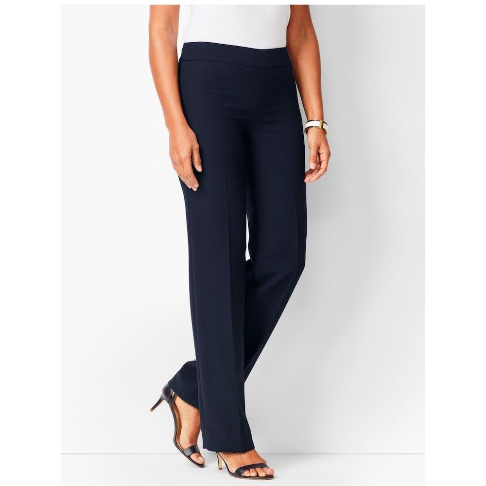 Talbots Women's Black Dress Pants Size 12P Petite Straight Leg Stretch Formal - Picture 5 of 5